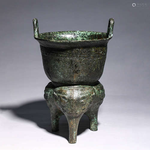 A Bronze Ritual Double-Eared Censer