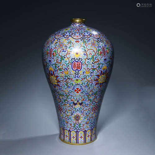 A Cloisonne Enamel Flower Meiping