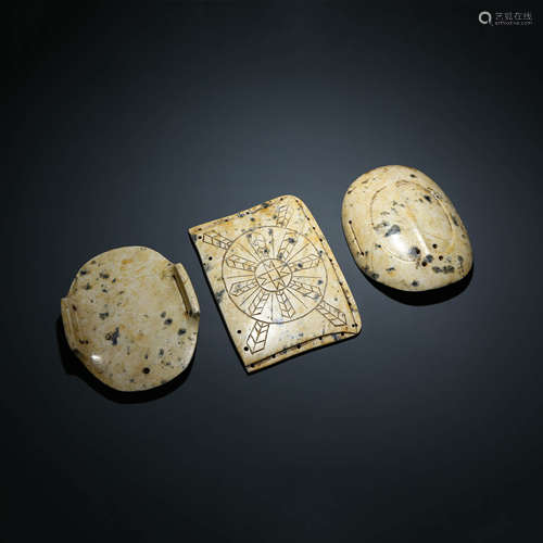 Three Carved Liangzhu Jade Prediction Implements