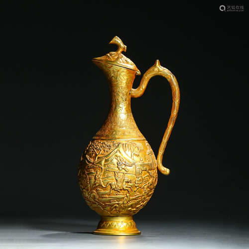 A Silver Gilding Loop-Handle Pot