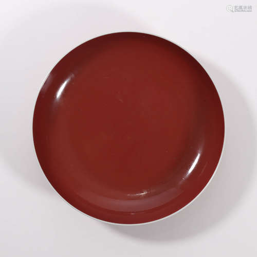 A Sacrificial Red Glaze Plate