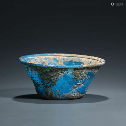 A Blue Glass Flaring Bowl