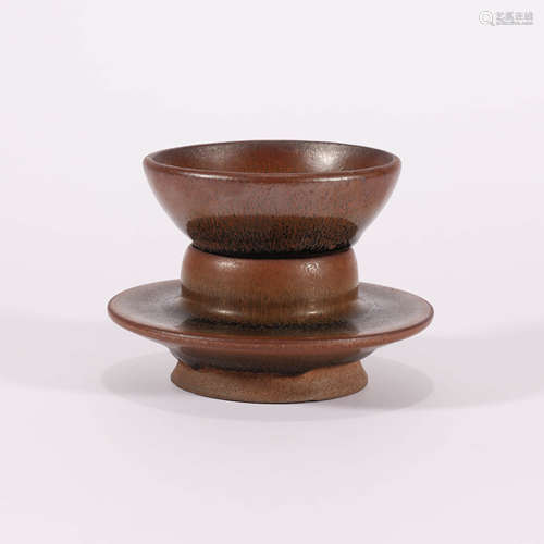 A Jian Ware Tea Cup with Cup Stand