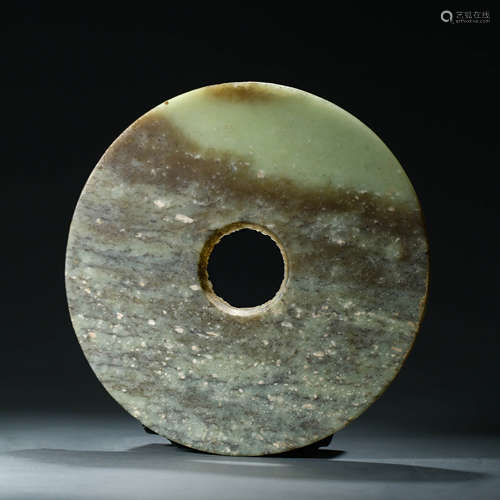 A Carved Qijia Jade Disc Bi