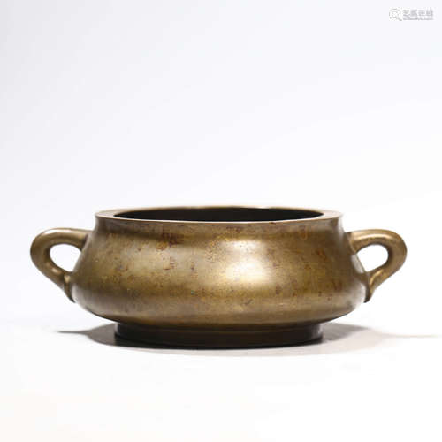 A Bronze Double-Eared Censer