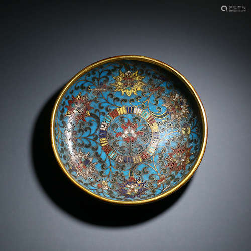 A Cloisonne Enamel Flower Plate