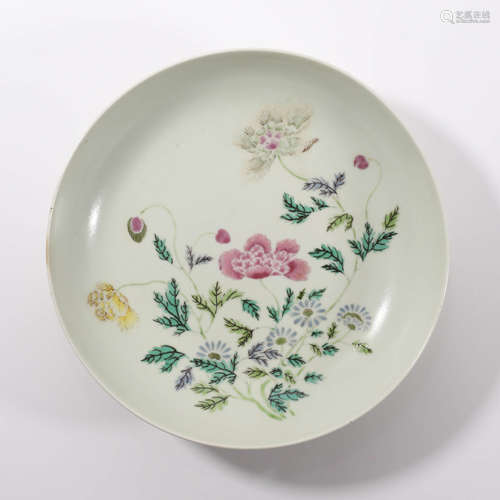 A Famille Rose Flower Plate