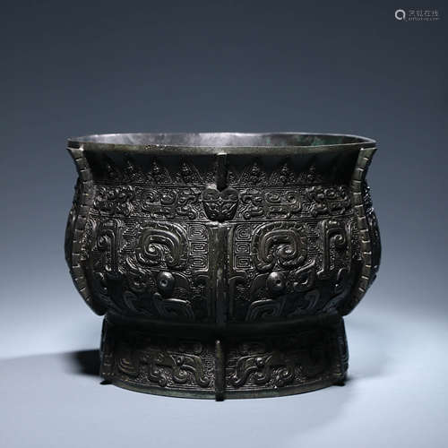 A Bronze Beast-Face Pattern Censer