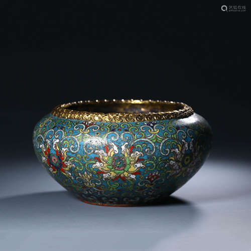 A Cloisonne Enamel Flower Alms Bowl