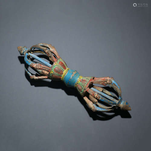 A Painted Bronze Vajra, Buddhist Implement