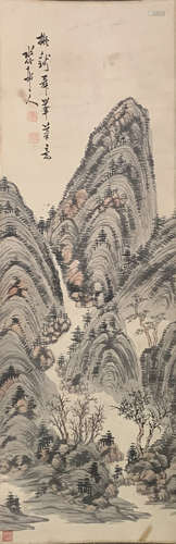 A Chinese Landscape Painting on Paper