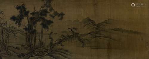 A Chinese Landscape Painting on Silk, Guo Xi Mark