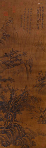 A Chinese Landscape Painting Scroll, Wang Hui Mark