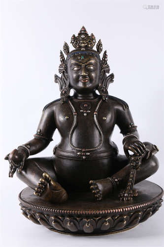 An Alloy Copper Yellow Wealthy Buddha Statue.