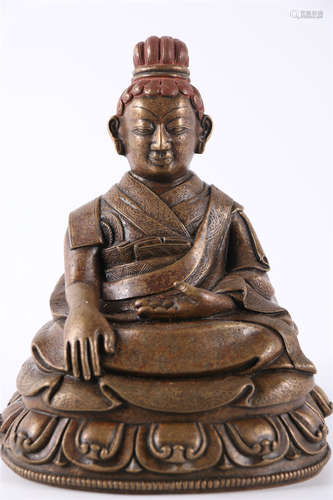 A Copper Sajia Buddha Statue.