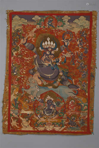 A Yamantaka Embodiment Buddha Thangka.