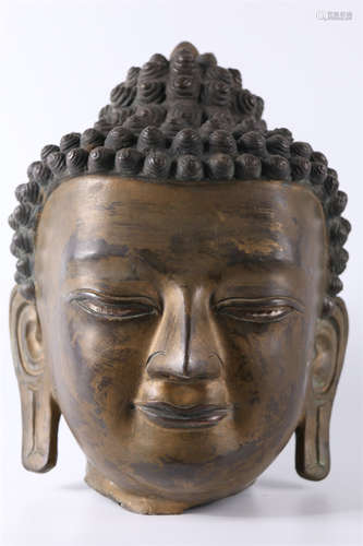 A Sakyamuni Buddha's Head Sculpture.