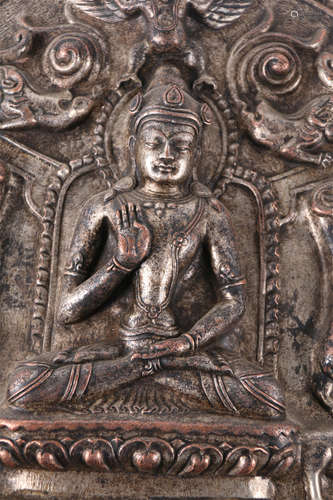 A Silvering Copper Sakyamuni Buddha Statue.