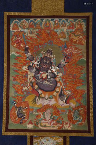 A Four-Arm Mahakala Buddha Thangka.