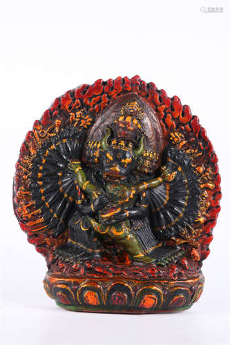 A Clay Tsha-Tsha of Yamantaka Buddha.