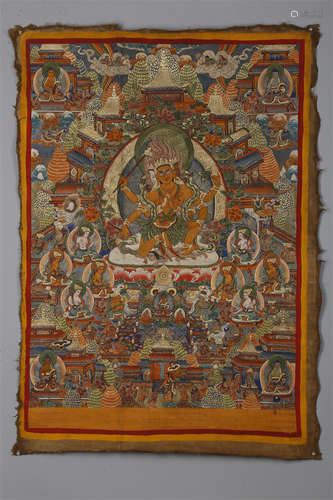 A Six-Arm Acalanatha Buddha Thangka.