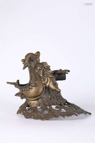 A Copper Dragon's Head Sculpture.