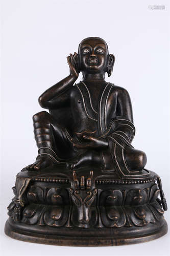 A Copper Milarepa Buddha Statue.