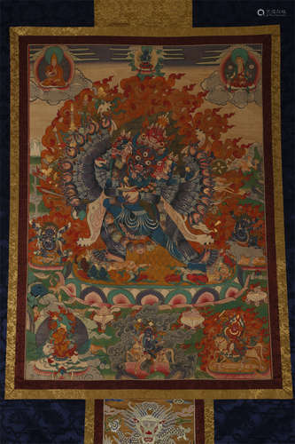 A Yamantaka Buddha Thangka.