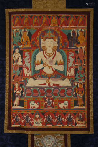 A Manjusri Bodhisattva Thangka.