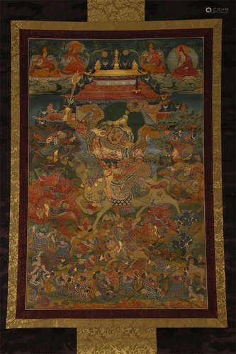 A Palden Lhamo Buddha Thangka.