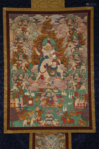 A Riding Horse Heavenly King Thangka.