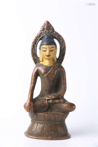 A Copper Sakyamuni Buddha Statue.