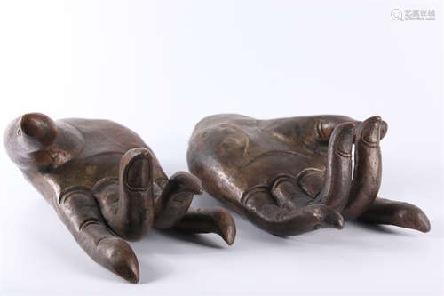 A Pair of Buddha's Hand Sculptures.