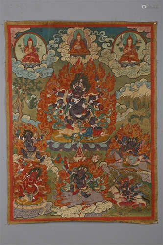 A Six-Arm Mahakala Buddha Thangka.