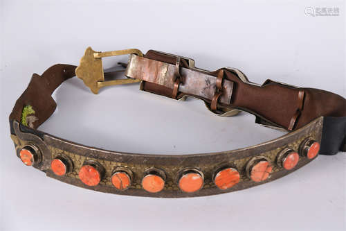 A Silver Belt, Inlaid with Jewels.