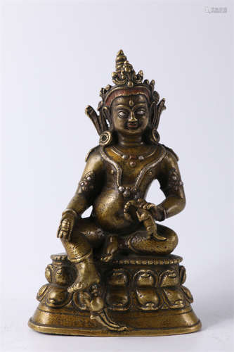 A Copper Yellow Wealthy Buddha Statue.