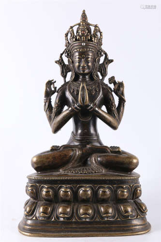 An Alloy Copper Avalokitesvara Statue.