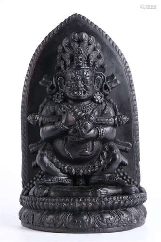 A Narra Wood Mahakala Buddha Statue.