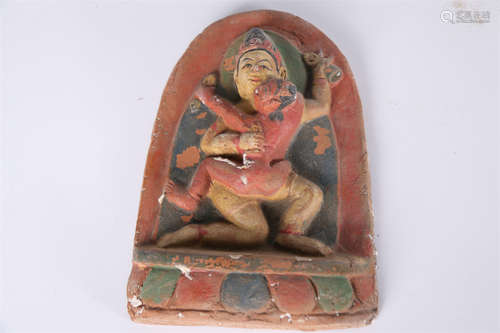 A Colored Clay Tsha-Tsha of Vajra Buddha.