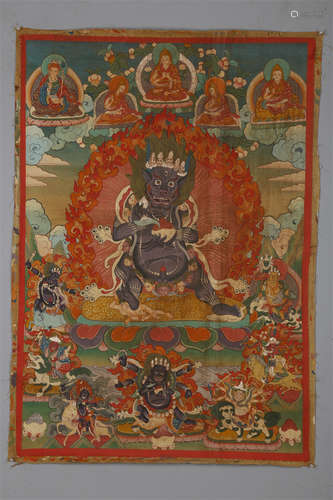 A Yamantaka Buddha Thangka.