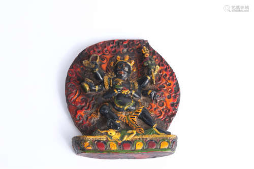 A Stone Tsha-Tsha of Mahakala Buddha.