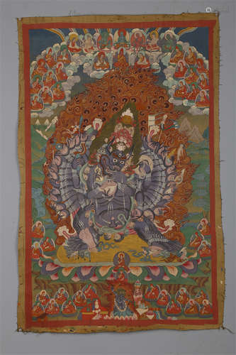 A Yamantaka Buddha Thangka.