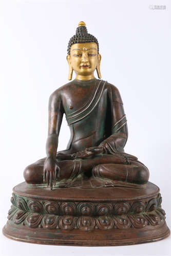 A Copper Sakyamuni Buddha Statue.