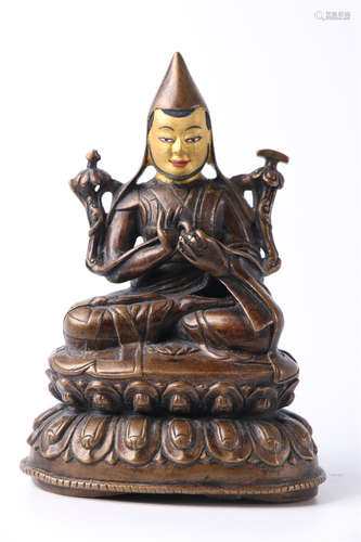 A Copper Tsongkhapa Buddha Statue.