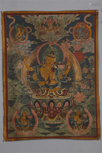 A Four-Arm Manjusri Bodhisattva Thangka.