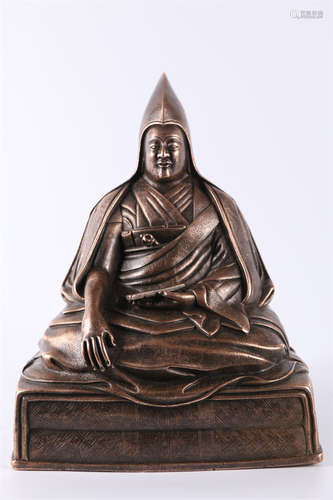 A Copper Tsongkhapa Buddha Statue.