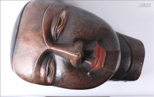 A Copper Sajia Buddha's Head Sculpture.