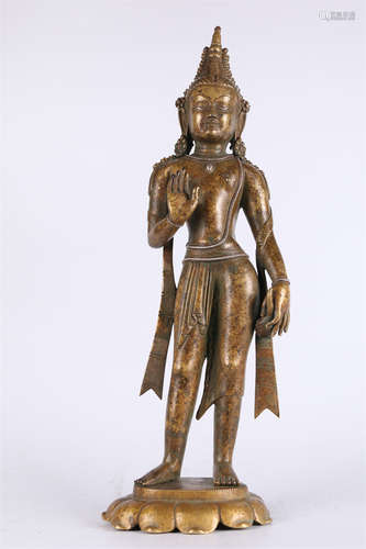 An Alloy Copper Guanyin Bodhisattva Statue.