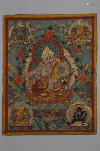 A Jambala Buddha Thangka.
