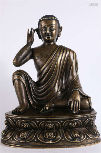 An Alloy Copper Milarepa Buddha Statue.